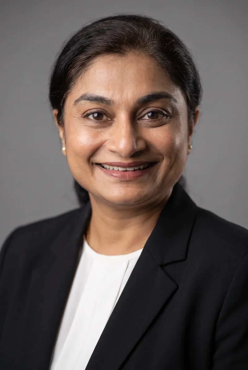 AI-generated portrait of Aarathi Arumugam, keynote speaker
