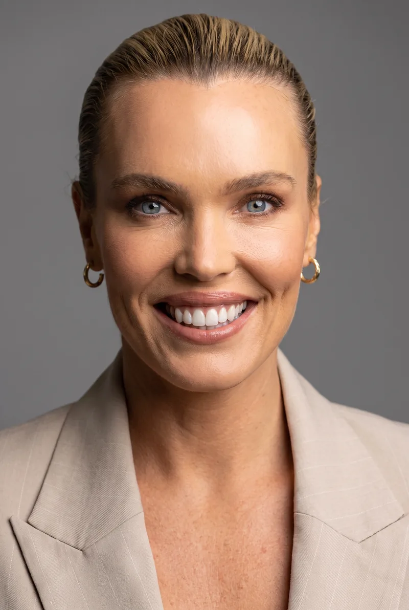 AI-generated portrait of Abbey Holmes, keynote speaker