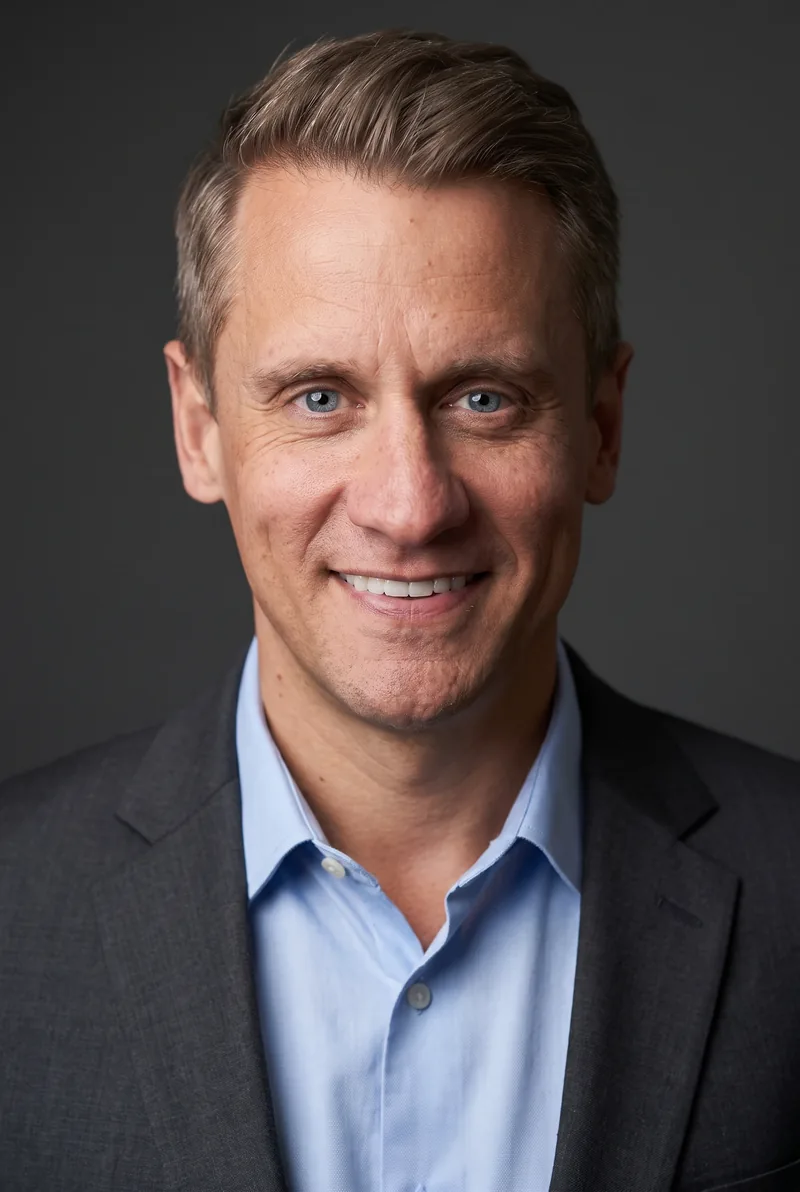 AI-generated portrait of Adam Franklin, keynote speaker