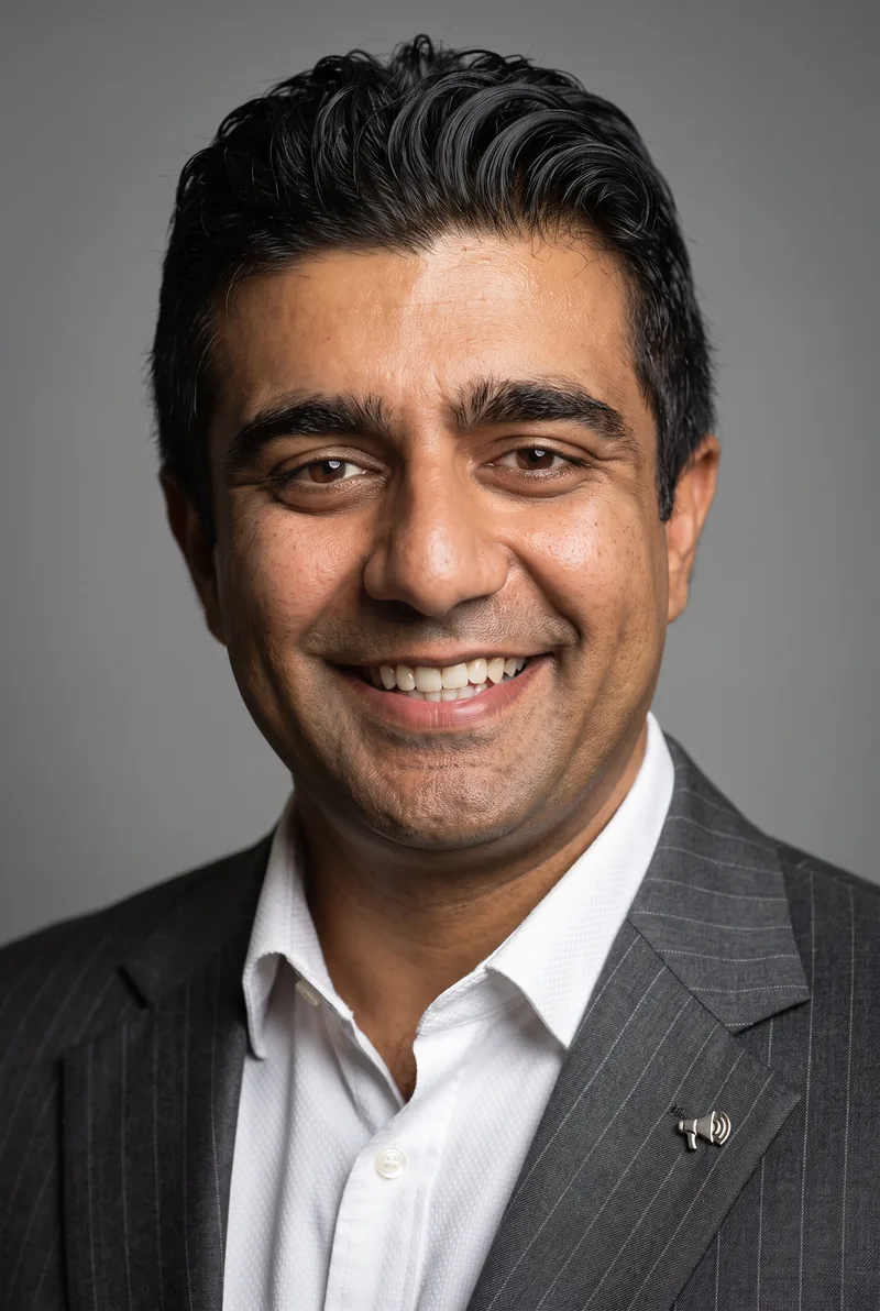 AI-generated portrait of Akram Azimi, keynote speaker