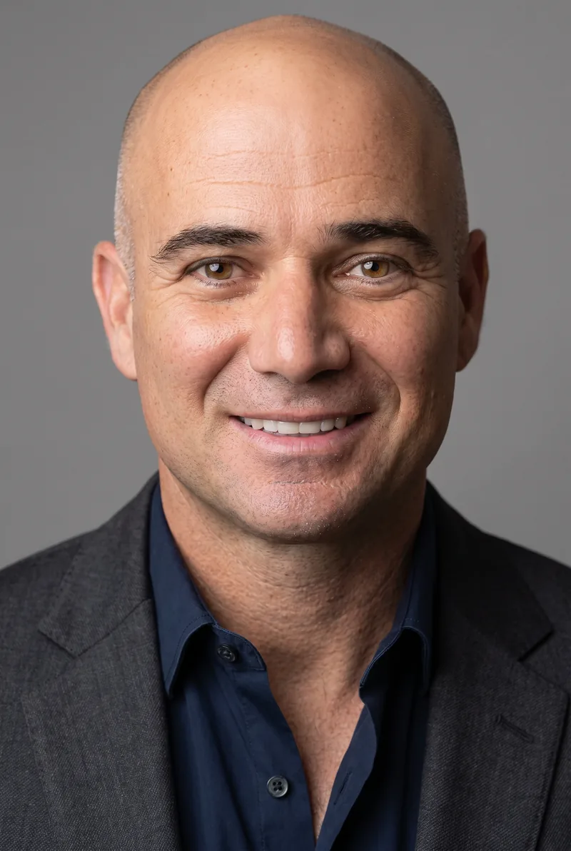 AI-generated portrait of Andre Agassi, keynote speaker