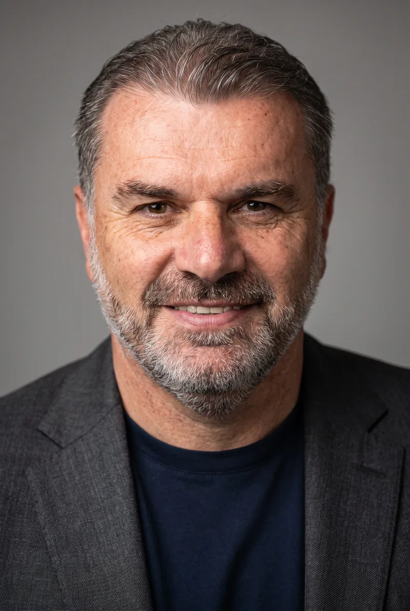 AI-generated portrait of Ange Postecoglou, keynote speaker