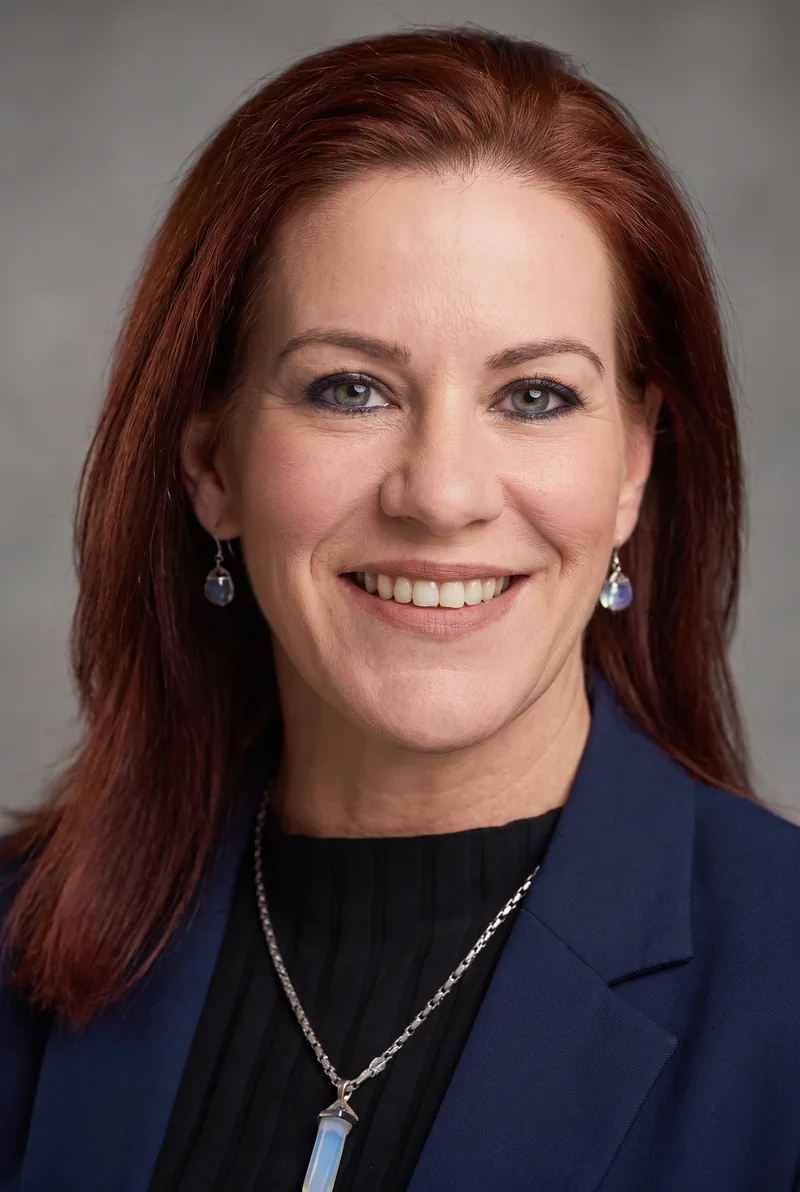AI-generated portrait of Angela Hucker, keynote speaker
