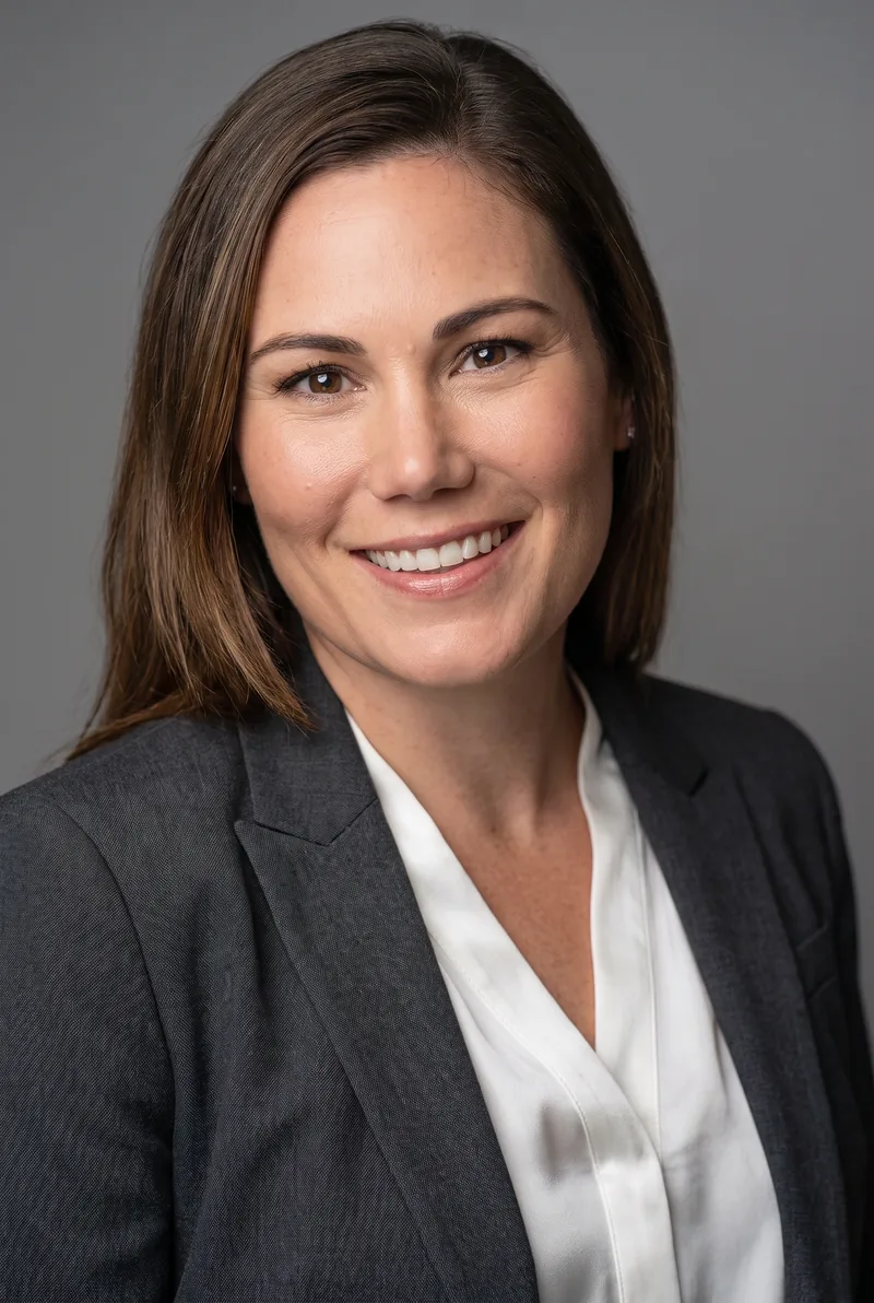 AI-generated portrait of Angela Jacobson, keynote speaker