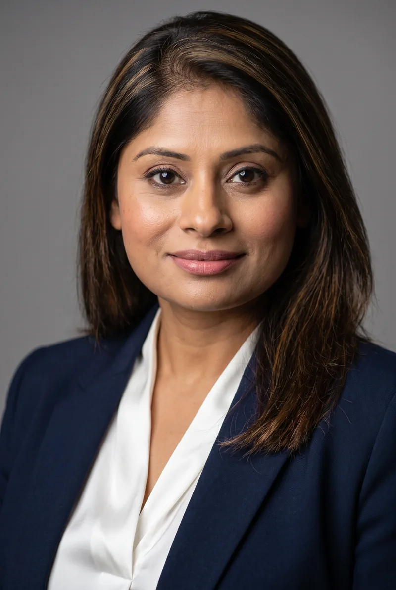 AI-generated portrait of Anjali Sharma, keynote speaker