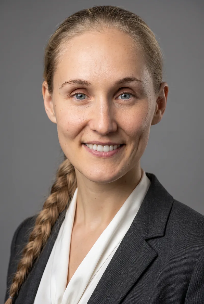 AI-generated portrait of Ashley Dudarenok, keynote speaker