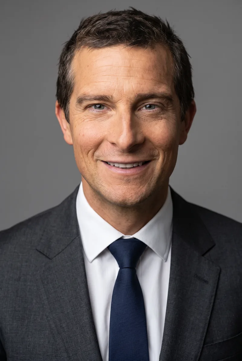 AI-generated portrait of Bear Grylls, keynote speaker