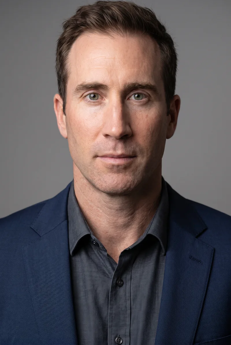 AI-generated portrait of Brett Maher, keynote speaker