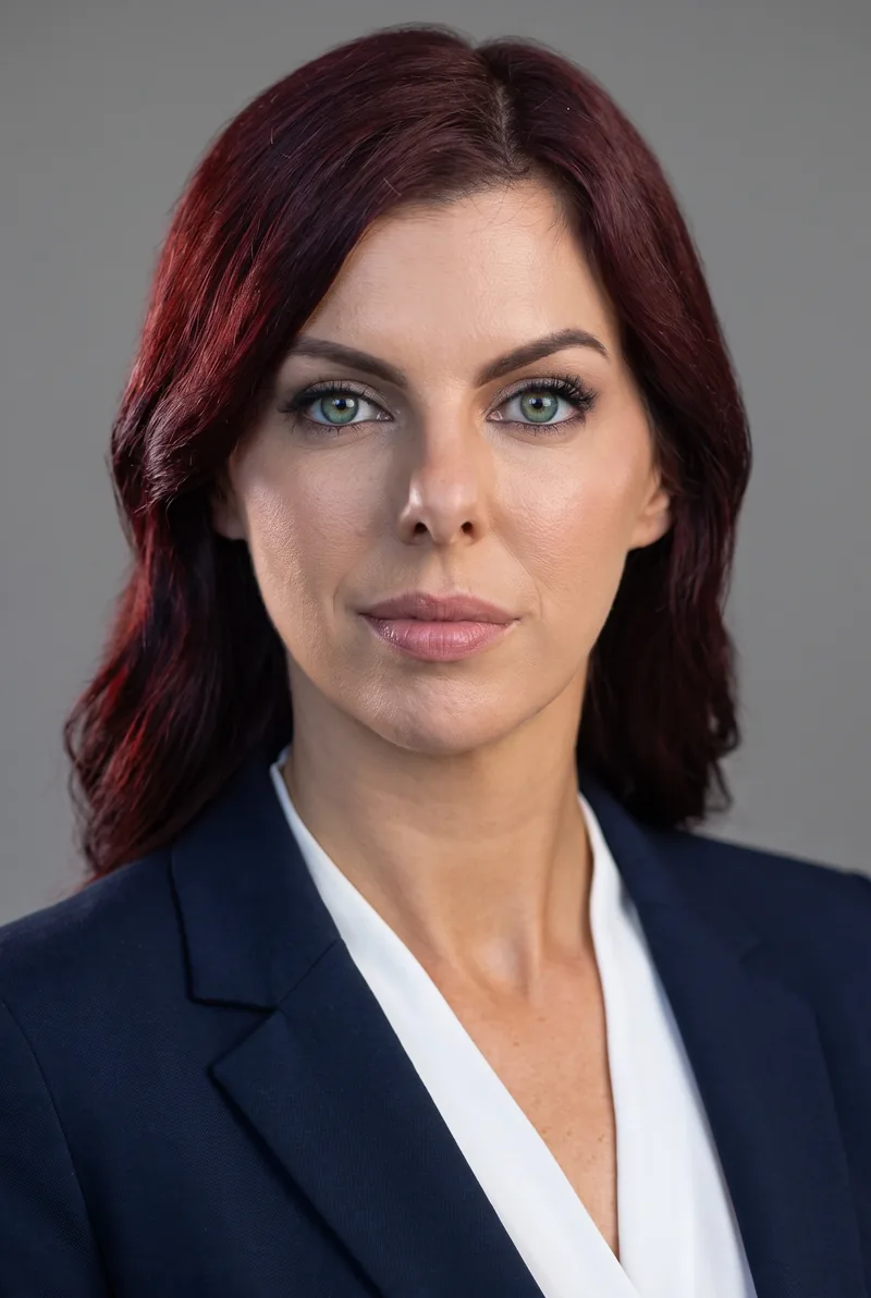 AI-generated portrait of Brittany Baldwin, keynote speaker