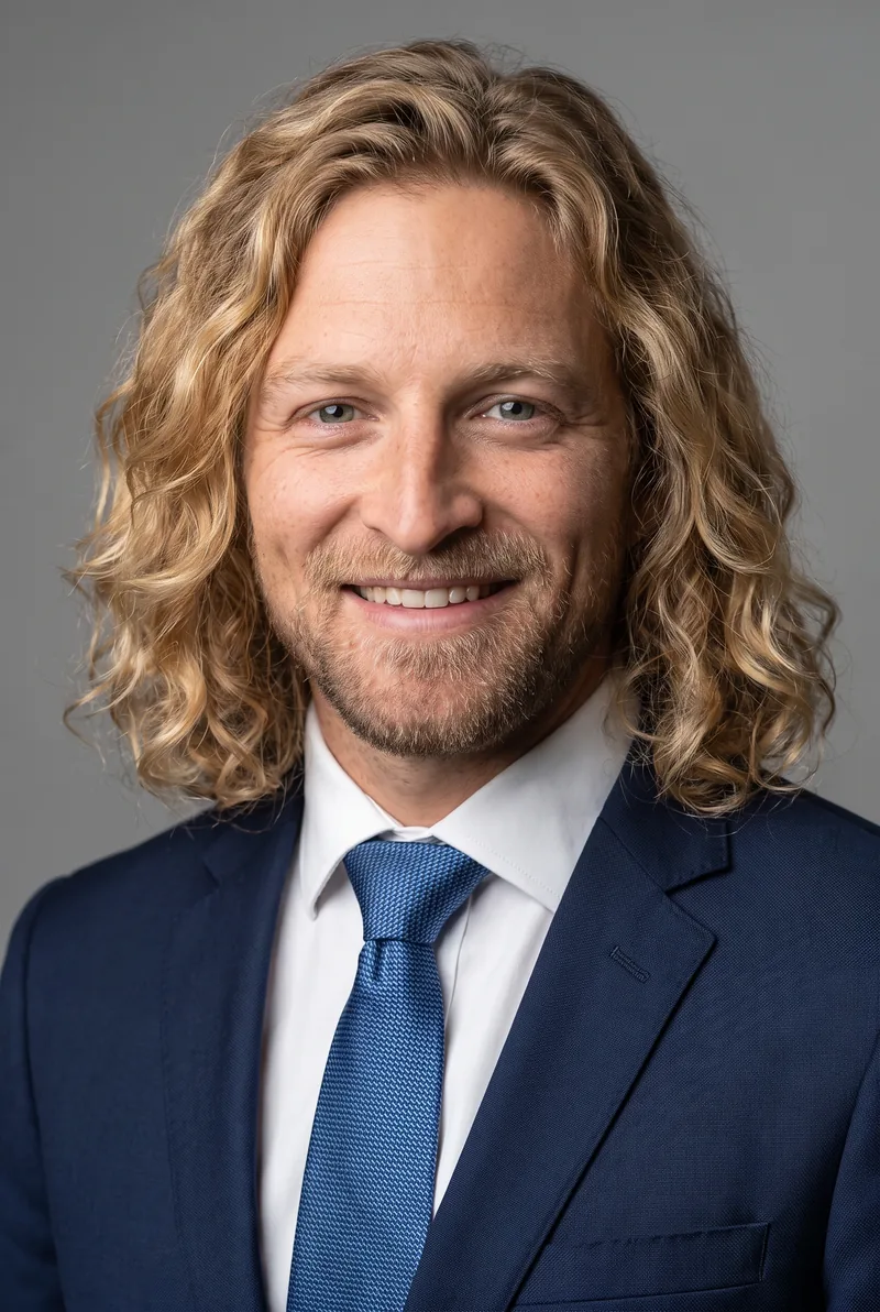 AI-generated portrait of Cam Greenwood, keynote speaker