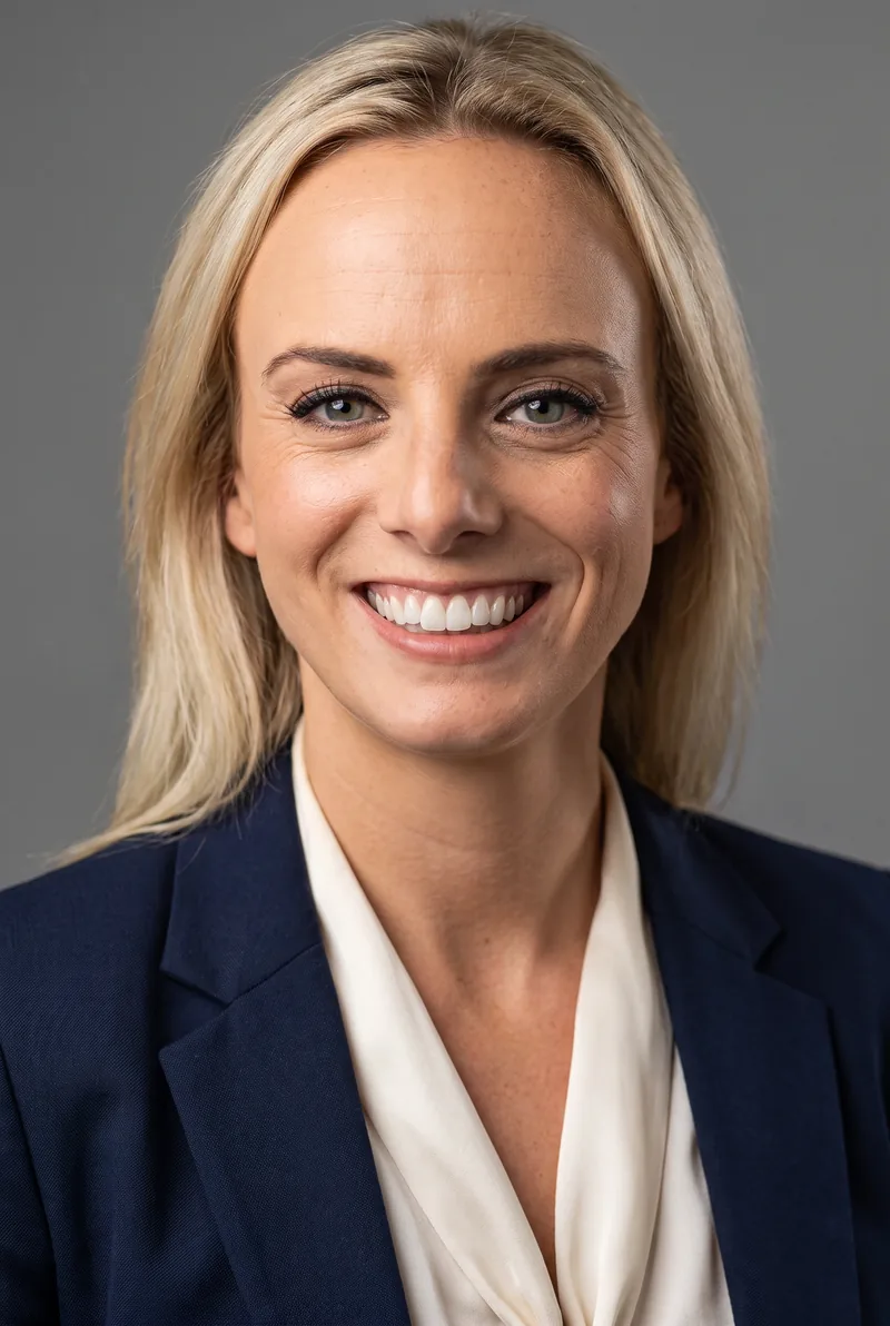 AI-generated portrait of Clare Stephens, keynote speaker