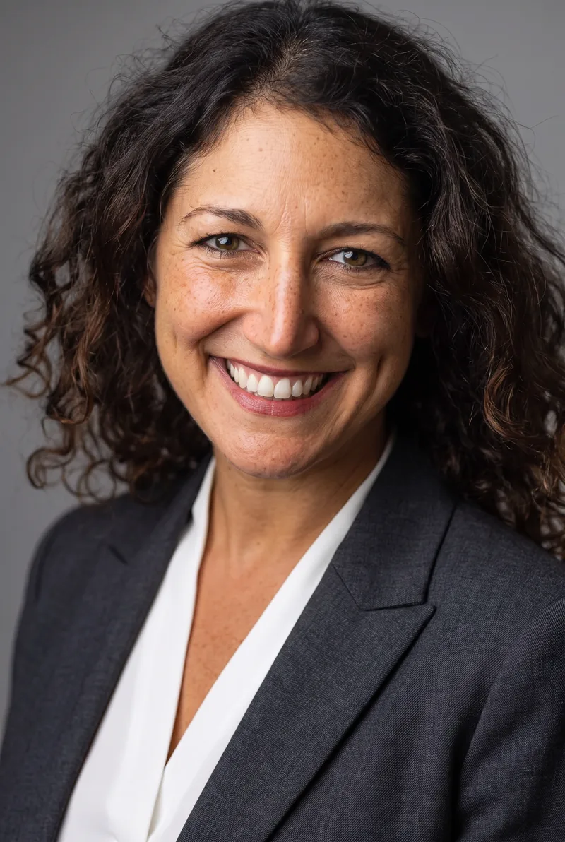 AI-generated portrait of Courtney Krulis, keynote speaker