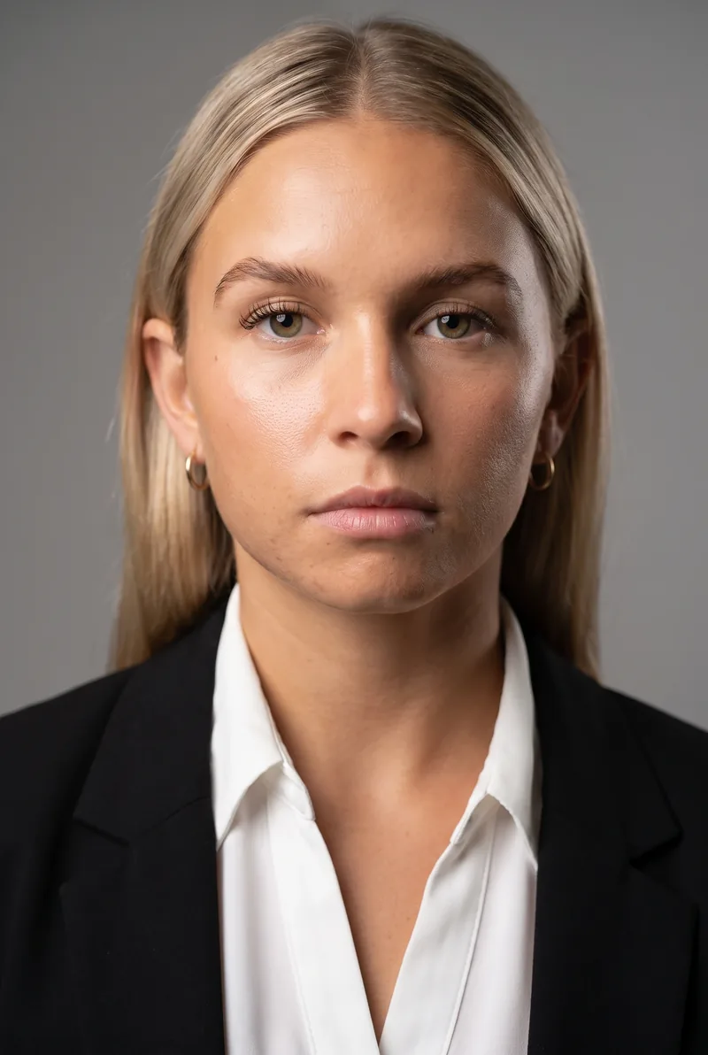 AI-generated portrait of Courtney Ugle, keynote speaker