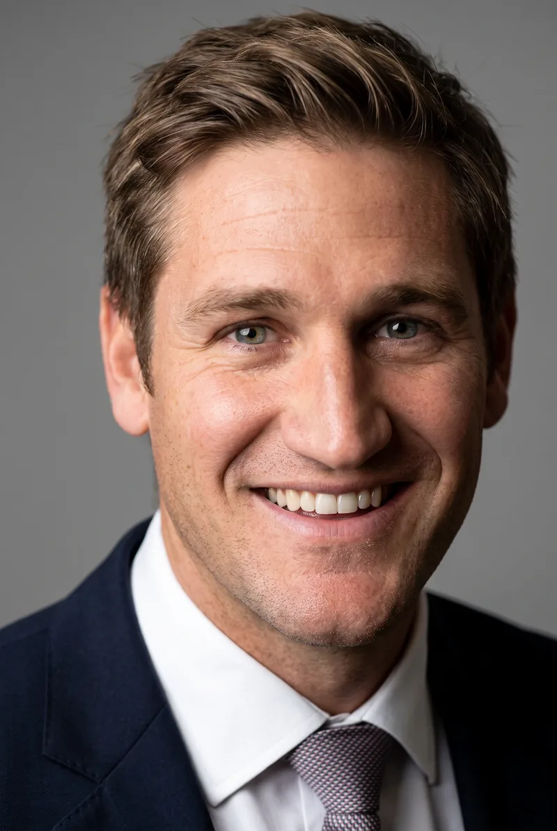 AI-generated portrait of Curtis Stone, keynote speaker