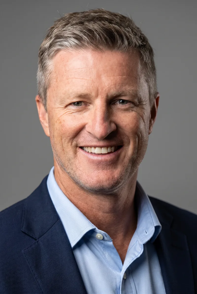 AI-generated portrait of Damien Hardwick, keynote speaker