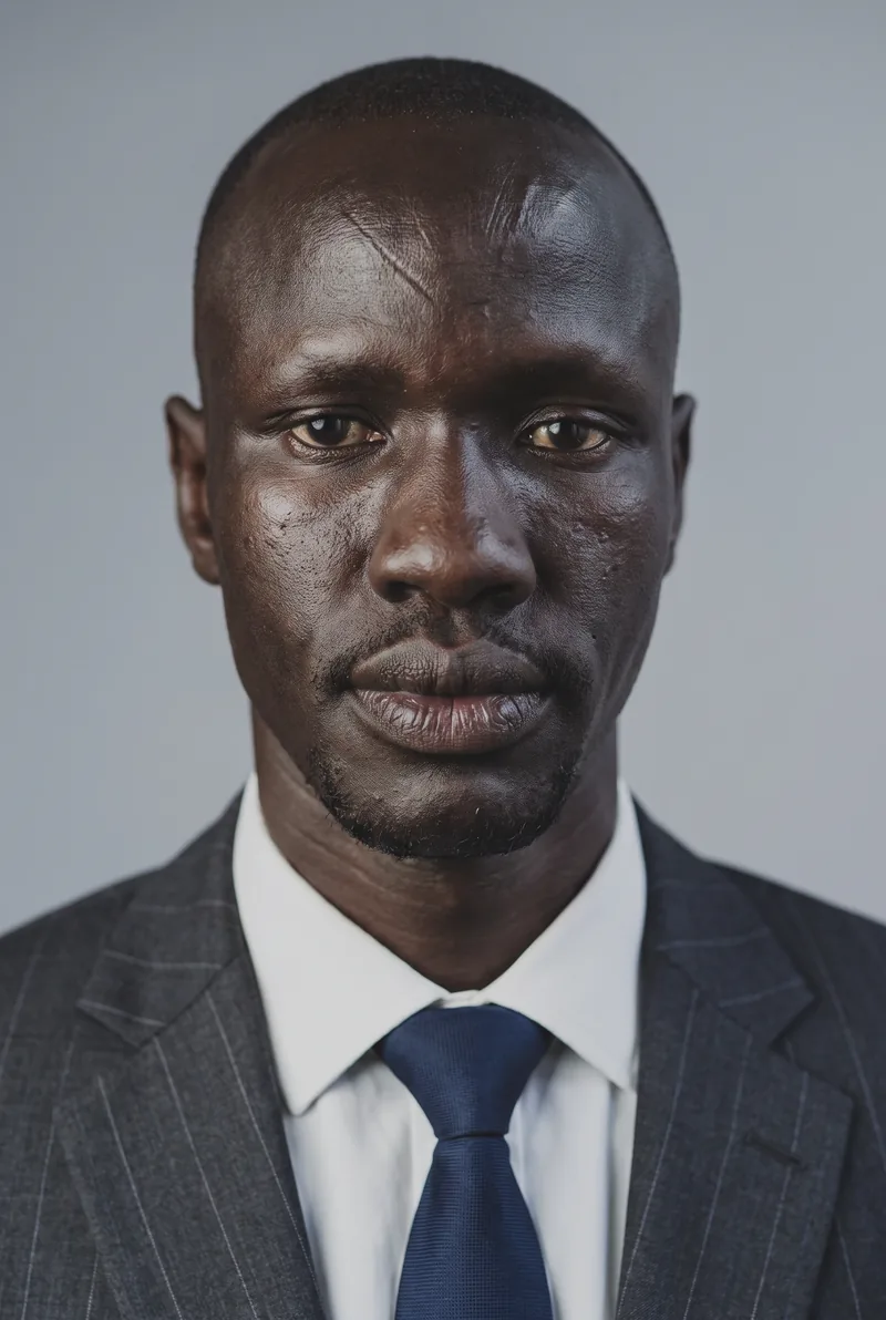 AI-generated portrait of Deng Adut, keynote speaker