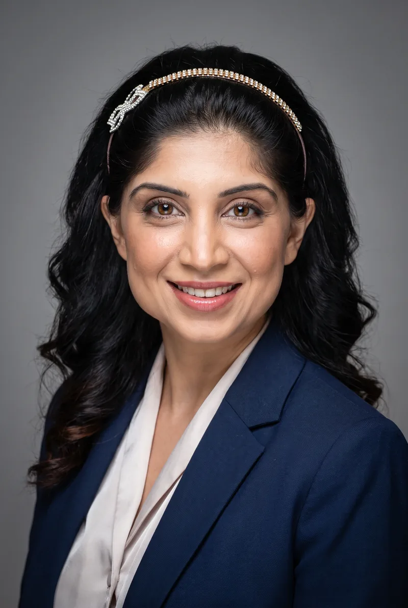 AI-generated portrait of Divya Dhingra, keynote speaker