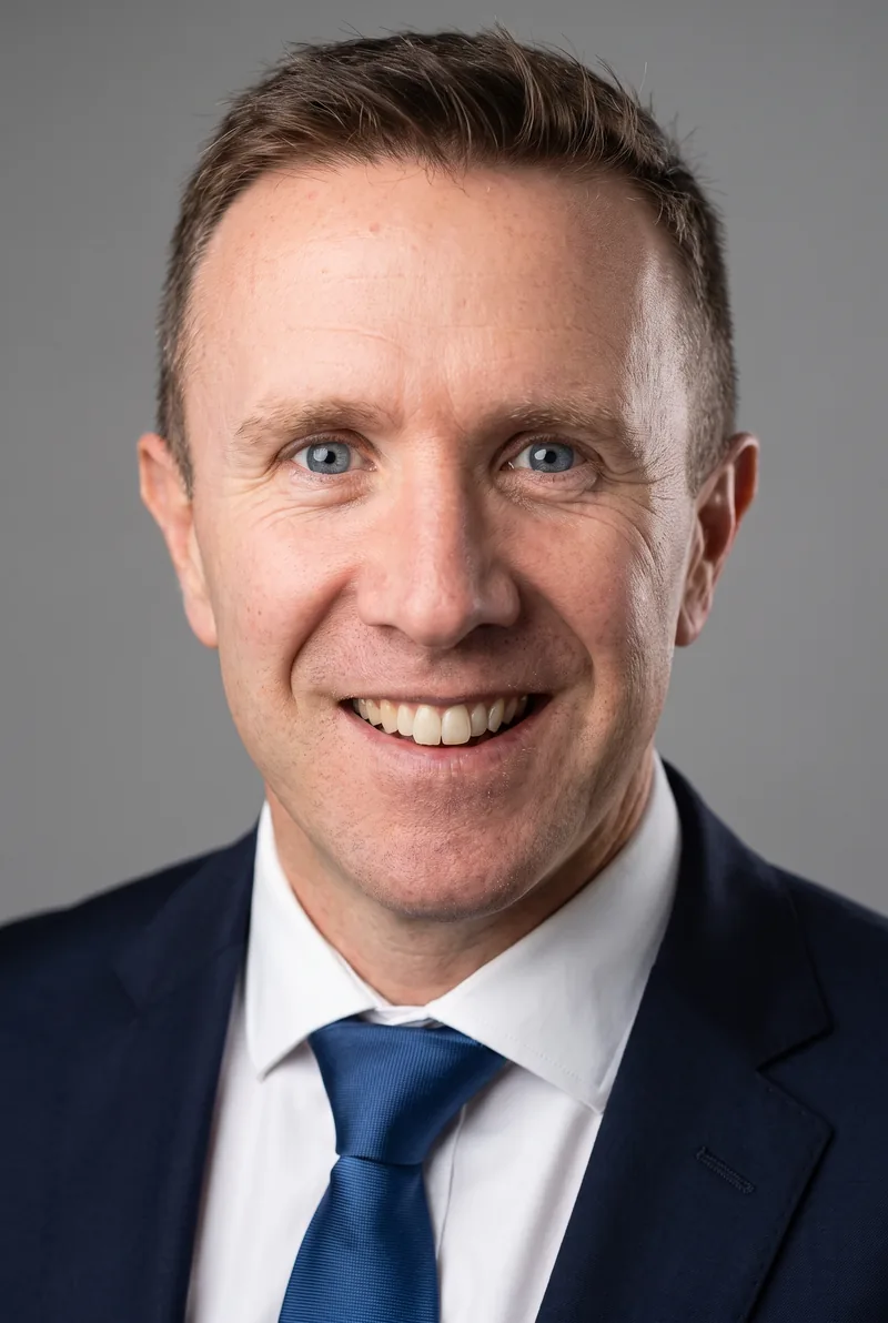 AI-generated portrait of Dr Adam Fraser, keynote speaker