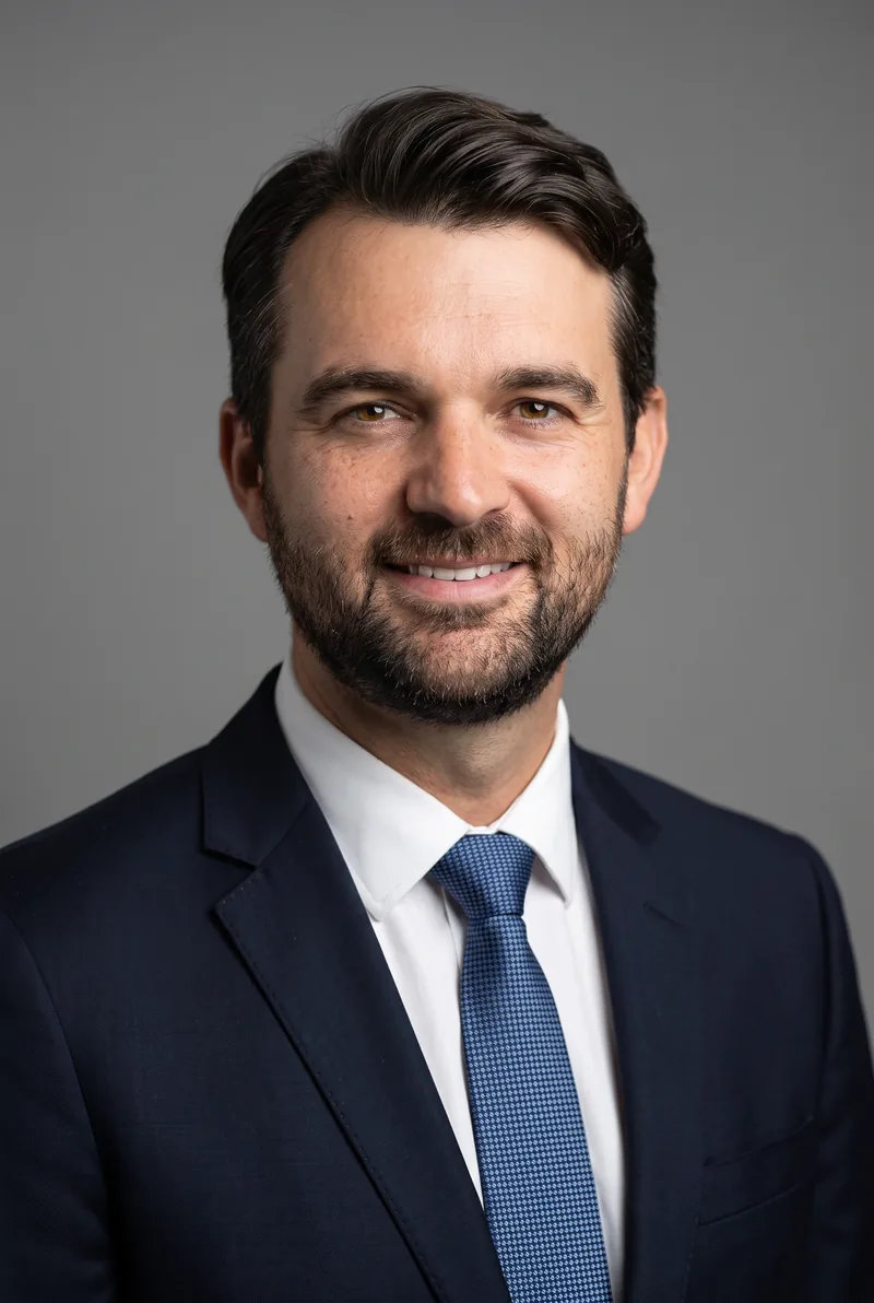 AI-generated portrait of Dr Ben Bravery, keynote speaker