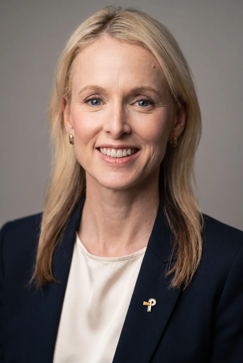 AI-generated portrait of Dr Bronwyn King AO, keynote speaker