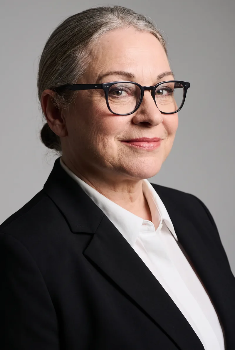 AI-generated portrait of Dr Gill Hicks AM MBE, keynote speaker