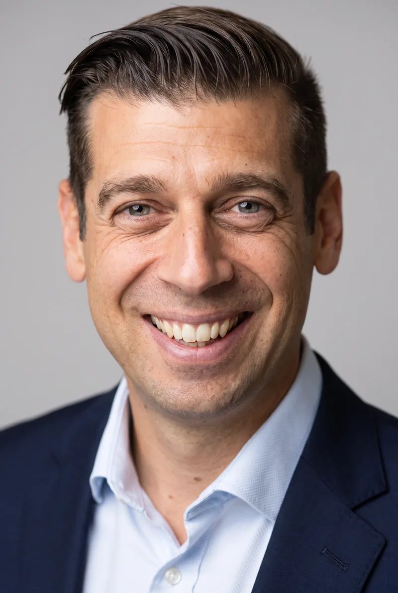 AI-generated portrait of Dr Justin Coulson, keynote speaker