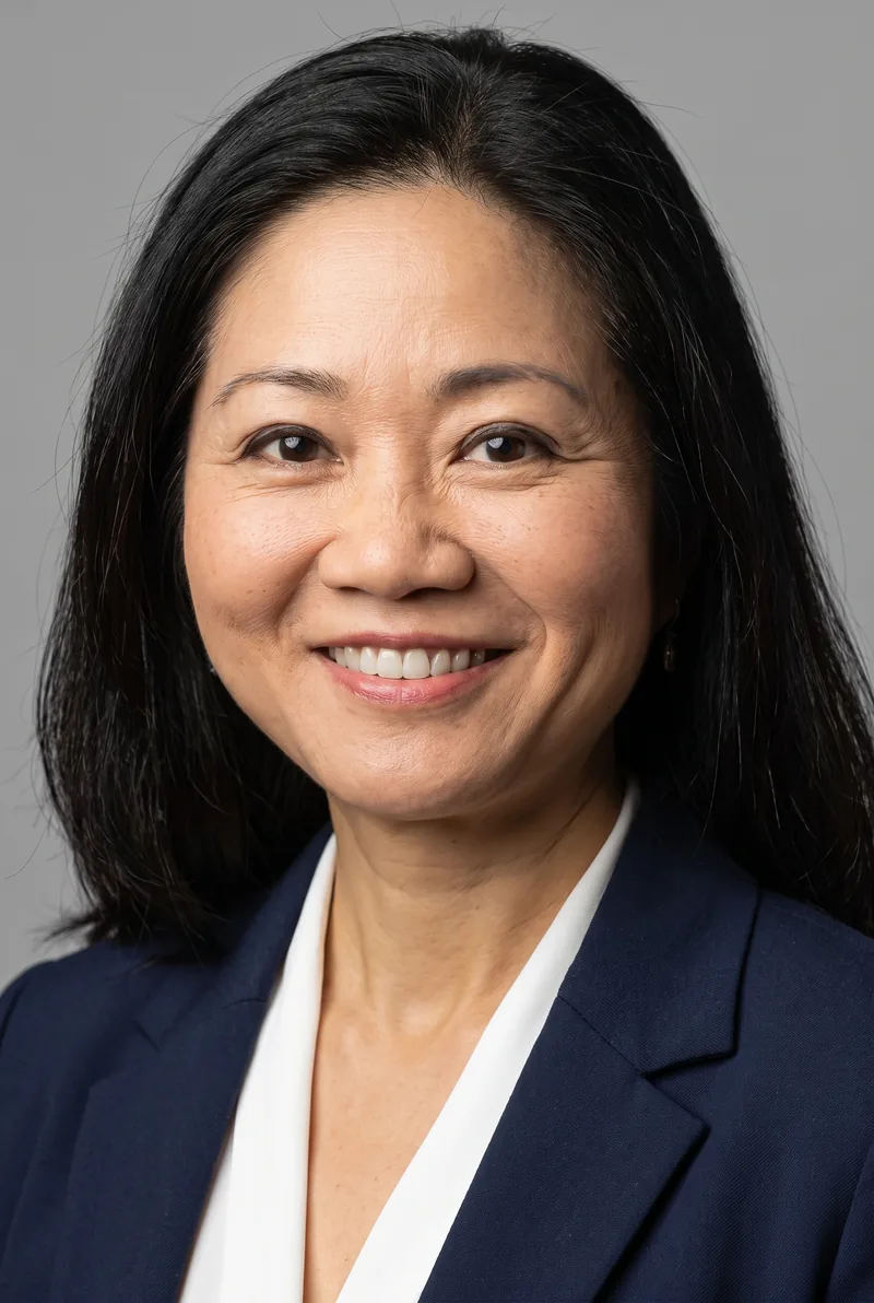 AI-generated portrait of Dr Linda Yueh, keynote speaker