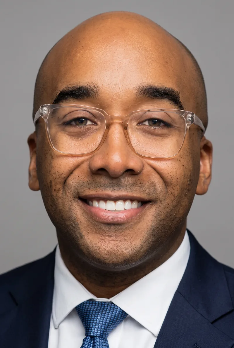 AI-generated portrait of Dr Marcus Collins, keynote speaker