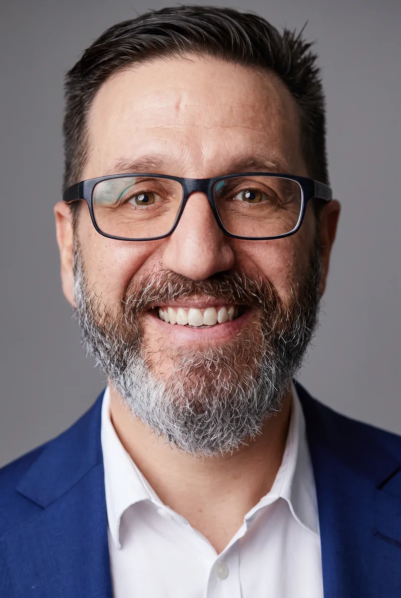 AI-generated portrait of Dr Tim Sharp, keynote speaker