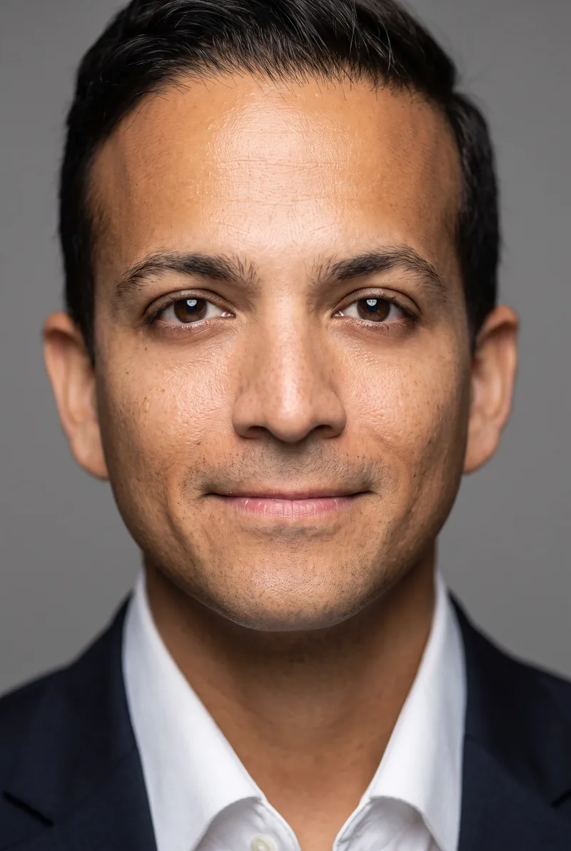 AI-generated portrait of Dr Vin Gupta MD MPA, keynote speaker