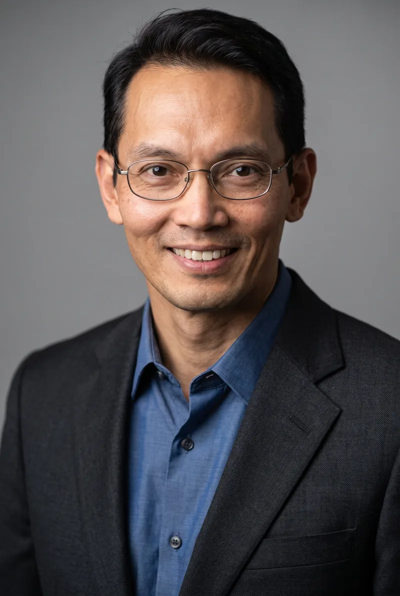AI-generated portrait of Dr William Tan, keynote speaker
