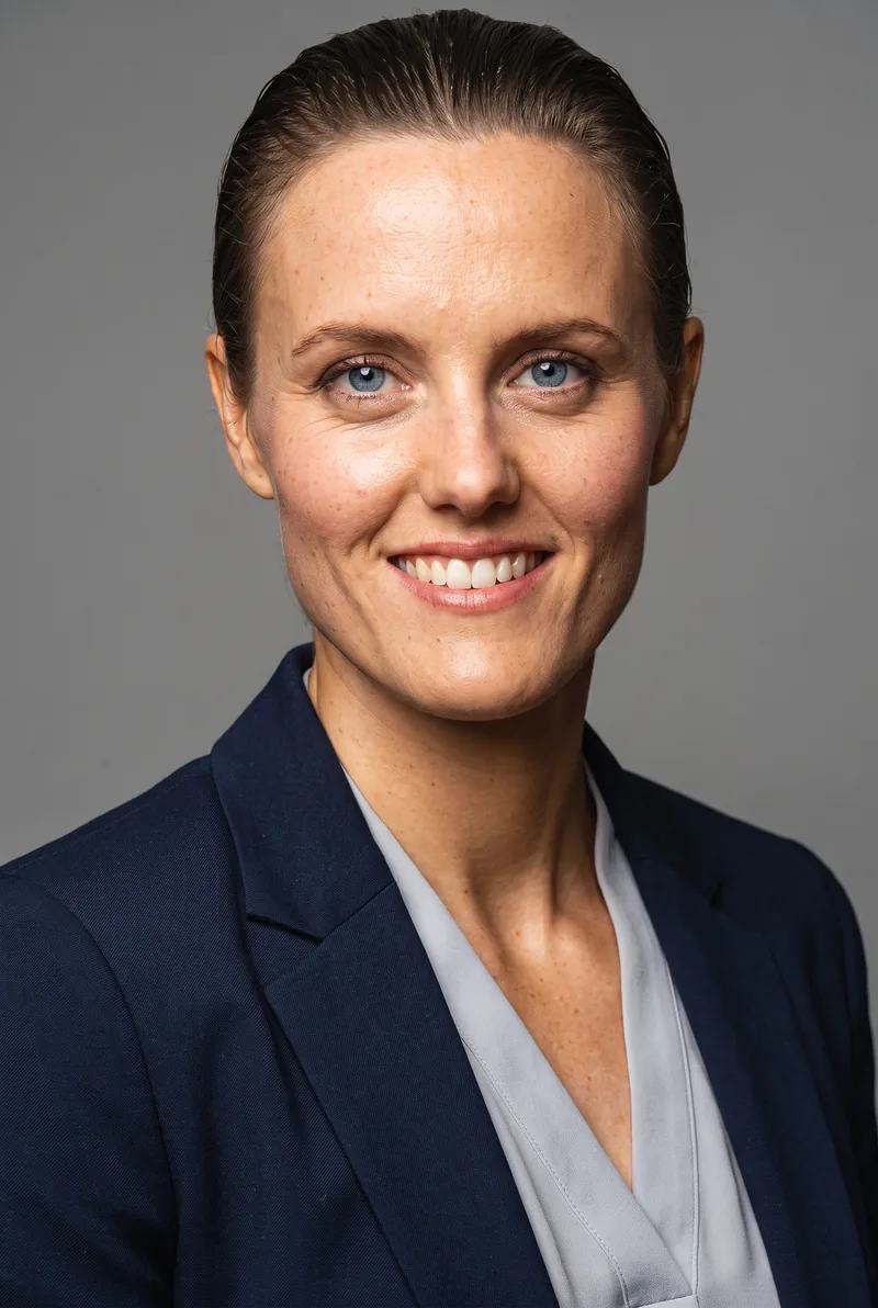 AI-generated portrait of Ellie Cole AM, keynote speaker