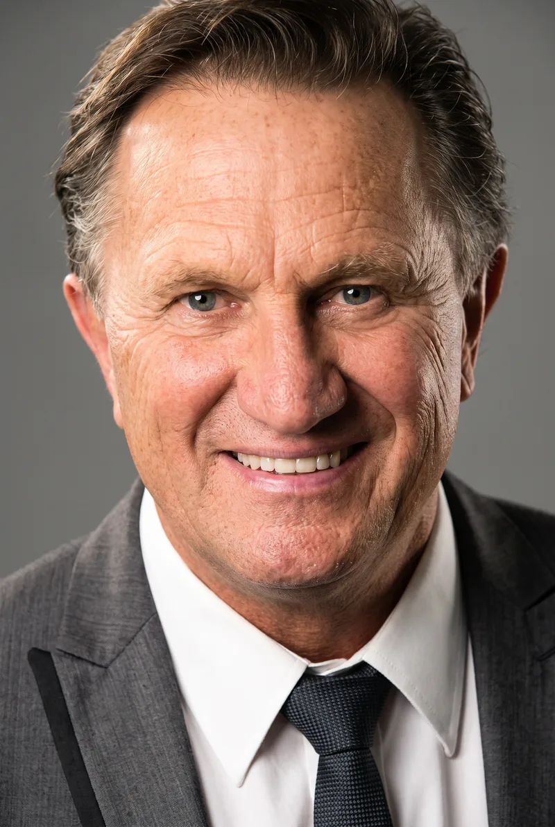 AI-generated portrait of Frankie J Holden and Wilbur Wilde, keynote speaker