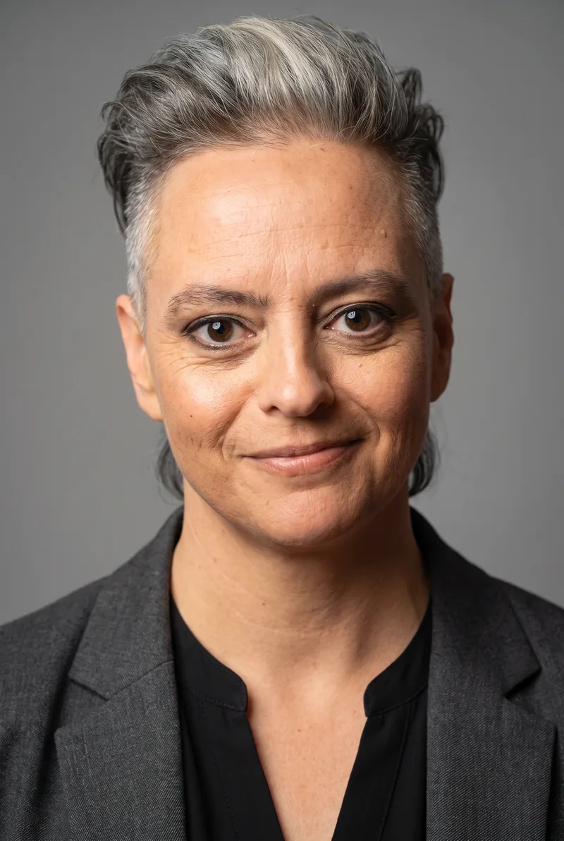AI-generated portrait of Geraldine Hickey, keynote speaker