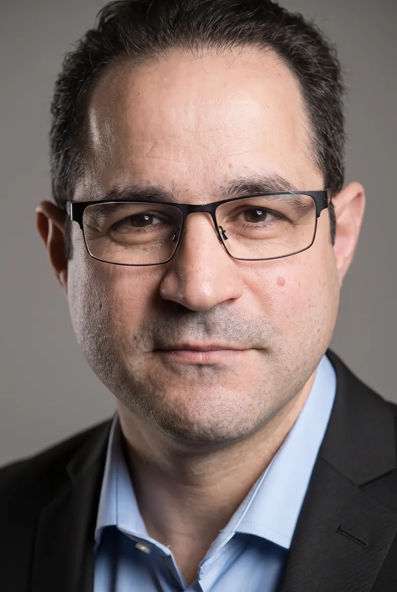 AI-generated portrait of Hagai M. Segal, keynote speaker