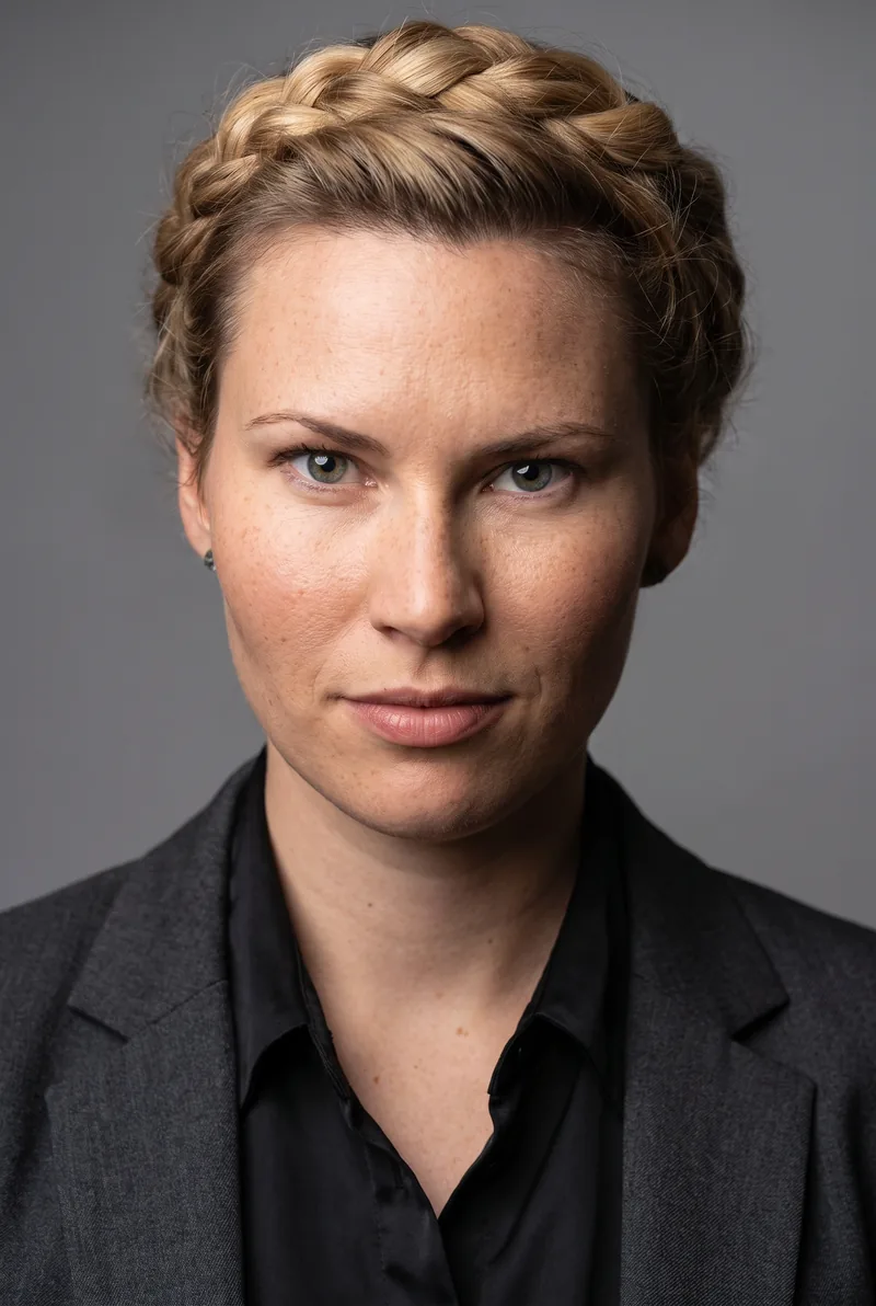 AI-generated portrait of Hailey Calvert, keynote speaker