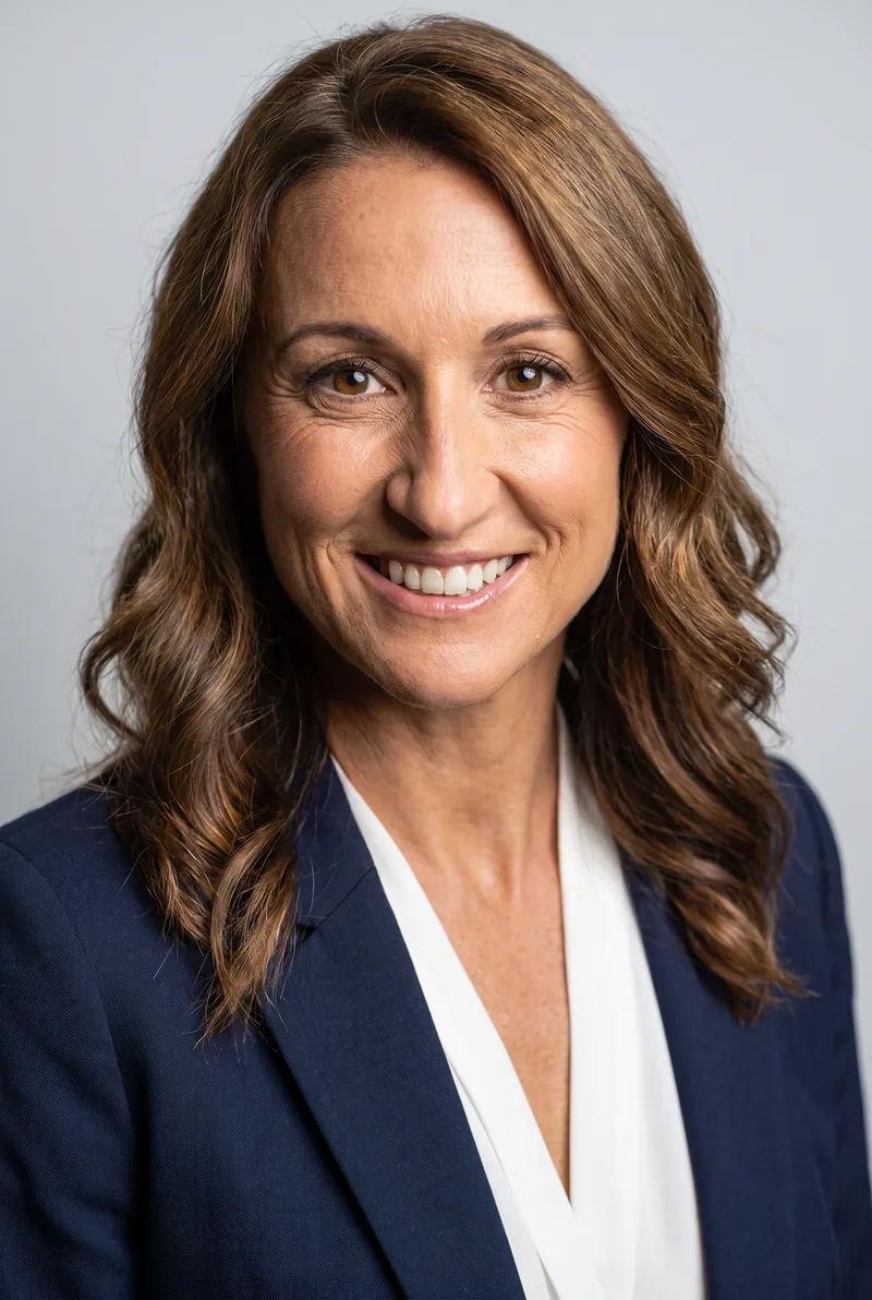 AI-generated portrait of Hayley Lewis OAM, keynote speaker