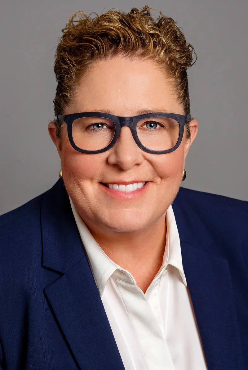 AI-generated portrait of Heather McGowan, keynote speaker