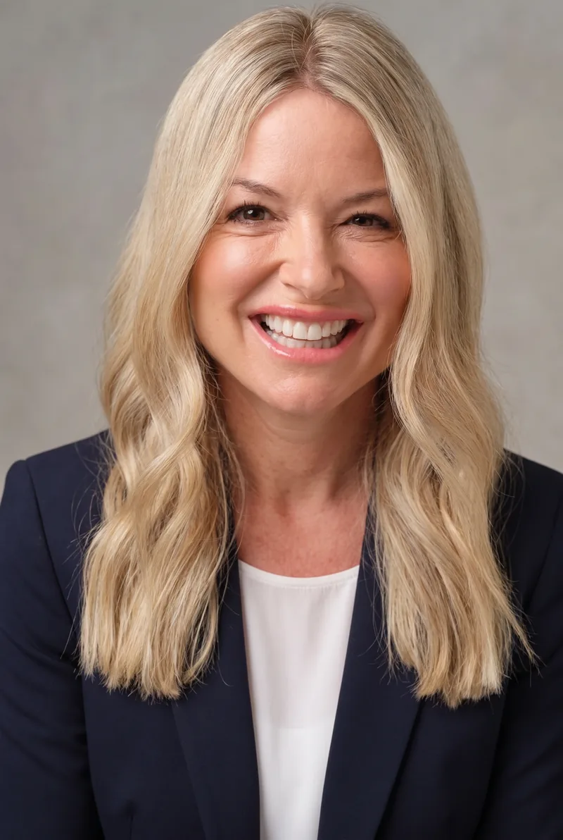 AI-generated portrait of Jackie Bowker, keynote speaker