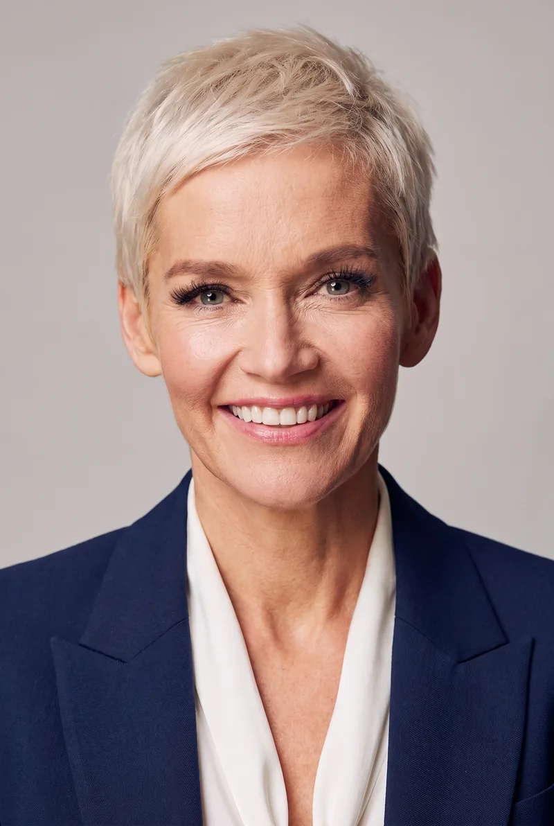 AI-generated portrait of Jessica Rowe AM, keynote speaker