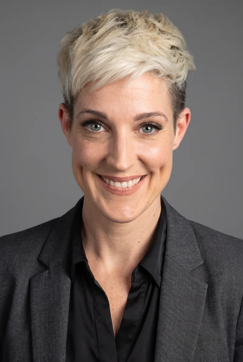 AI-generated portrait of Jo Stanley, keynote speaker