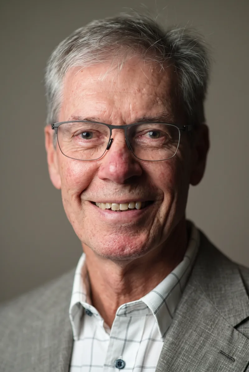 AI-generated portrait of John Buchanan, keynote speaker