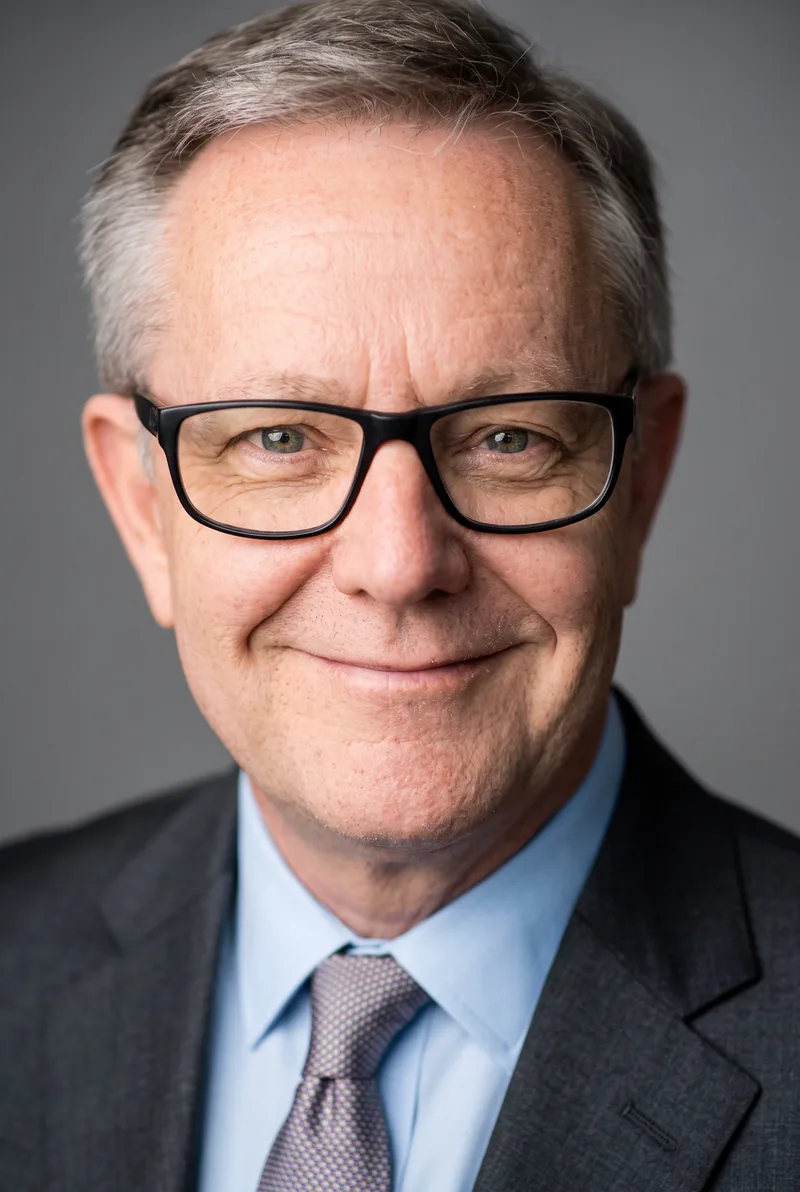 AI-generated portrait of Jonathan Biggins OAM, keynote speaker
