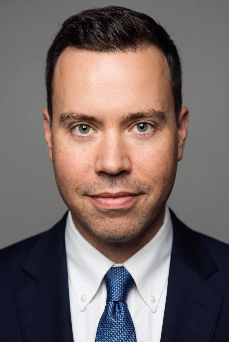 AI-generated portrait of Jordan Harbinger, keynote speaker
