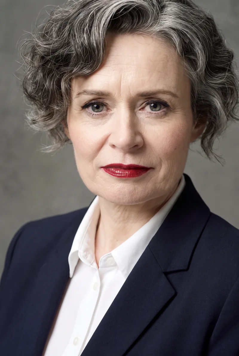 AI-generated portrait of Judith Lucy, keynote speaker