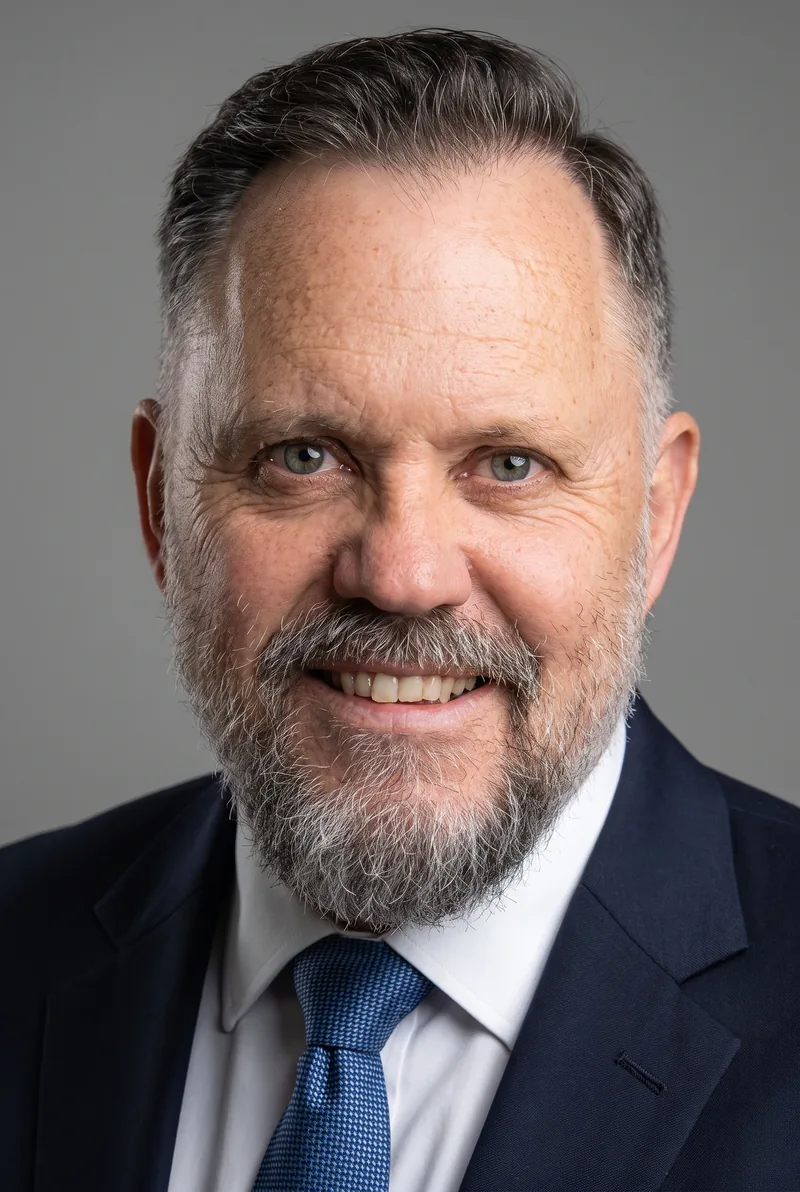 AI-generated portrait of Julian Mather, keynote speaker