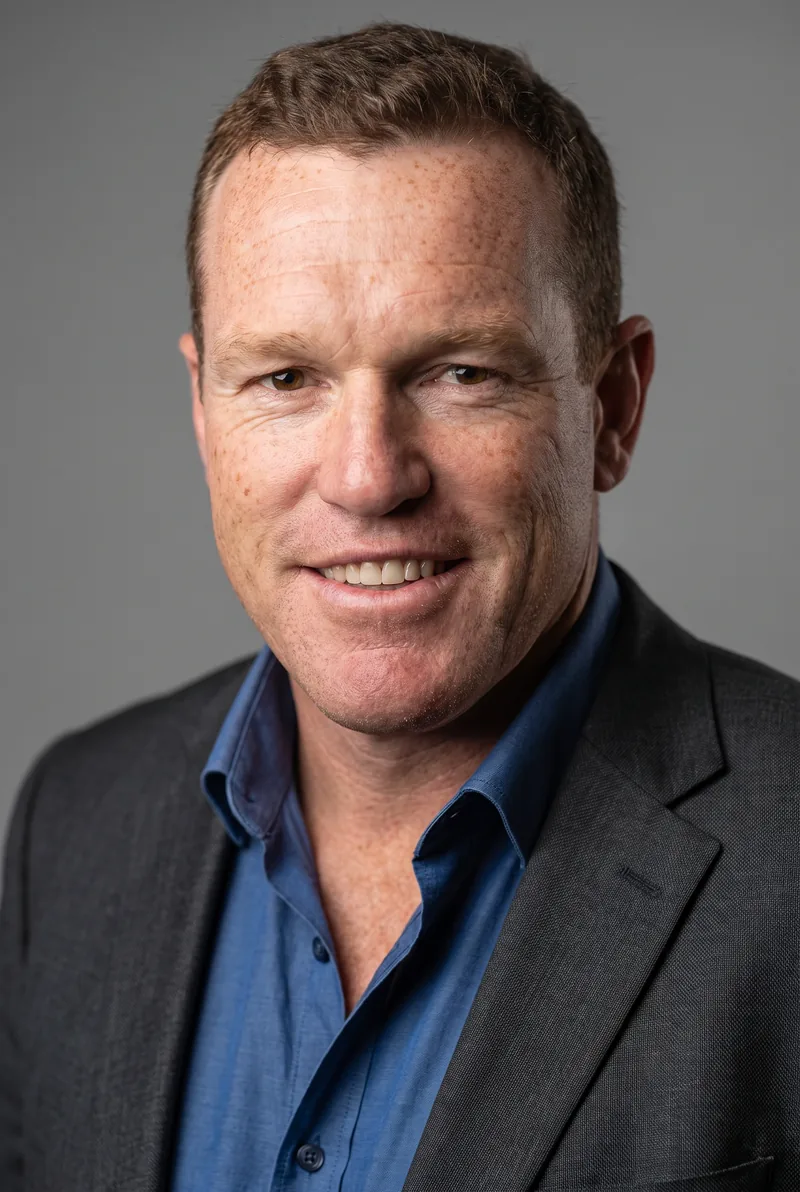 AI-generated portrait of Justin Leppitsch, keynote speaker