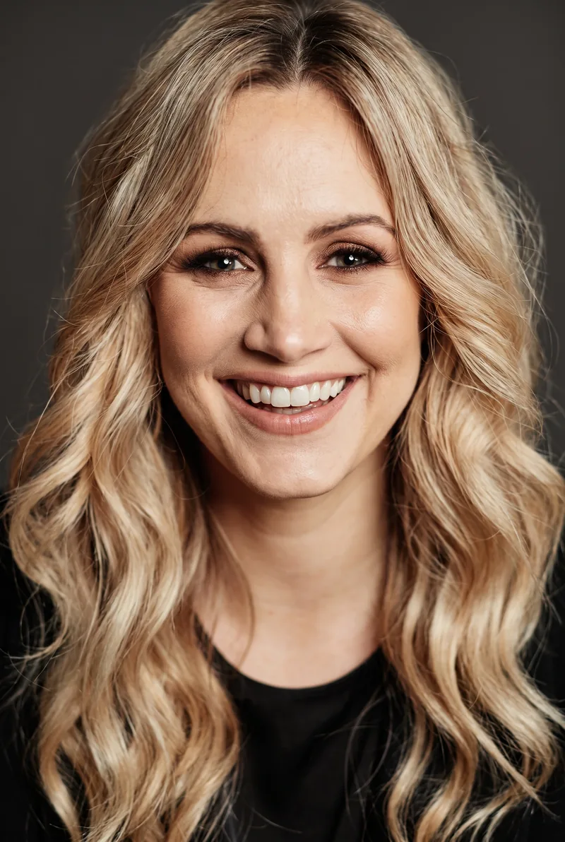 AI-generated portrait of Justine Flynn, keynote speaker