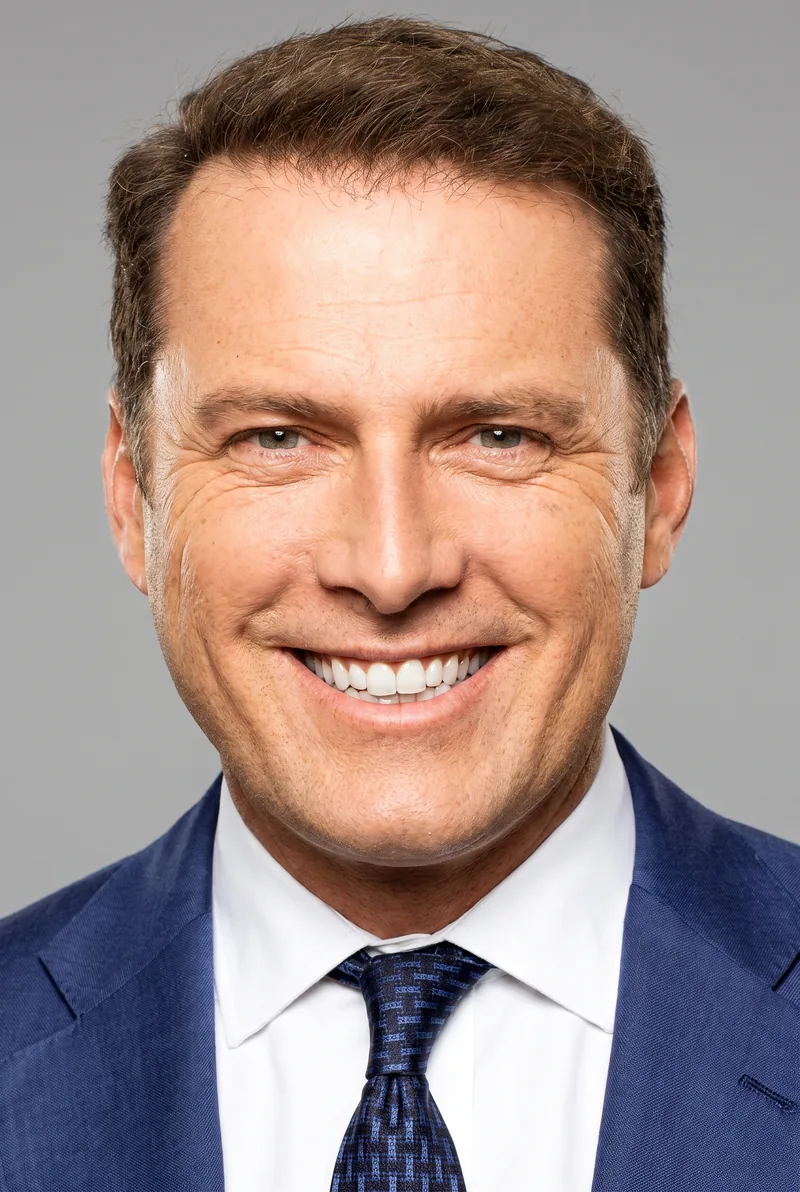 AI-generated portrait of Karl Stefanovic, keynote speaker