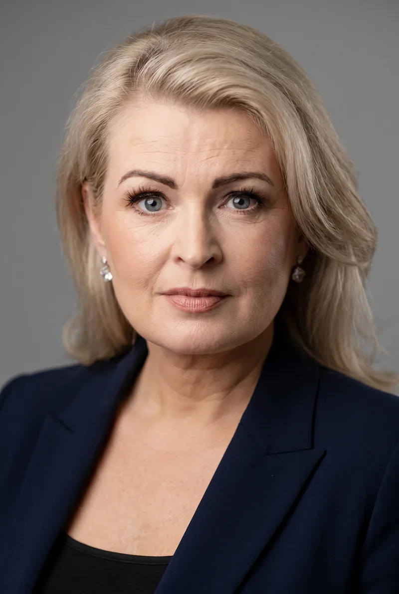 AI-generated portrait of Kate Hardcastle MBE, keynote speaker